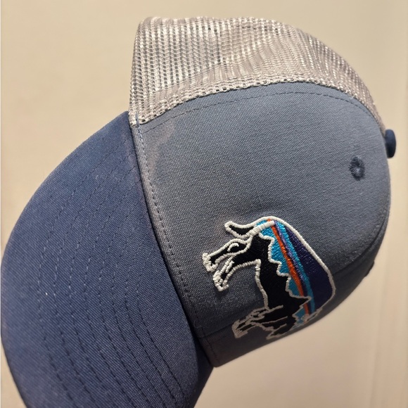 Patagonia Gray and Blue Buffalo Cap Baseball Cap Hat Unisex OS - Picture 2 of 7